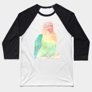 Lovebird watercolor portrait animal parakeet painting Baseball T-Shirt